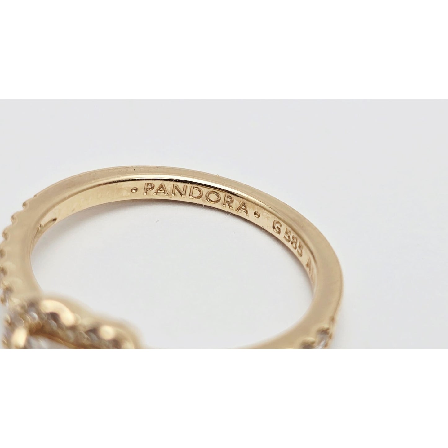 Pandora Timeless CZ Elevated Heart 14K Yellow Gold Ring