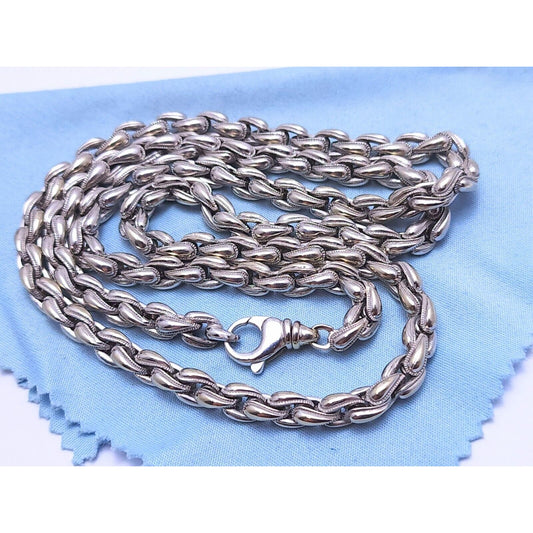 14K White Gold Link Chain Necklace