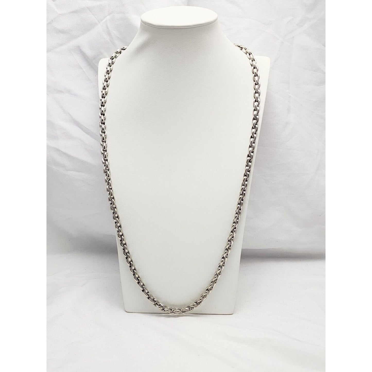 14K White Gold Link Chain Necklace