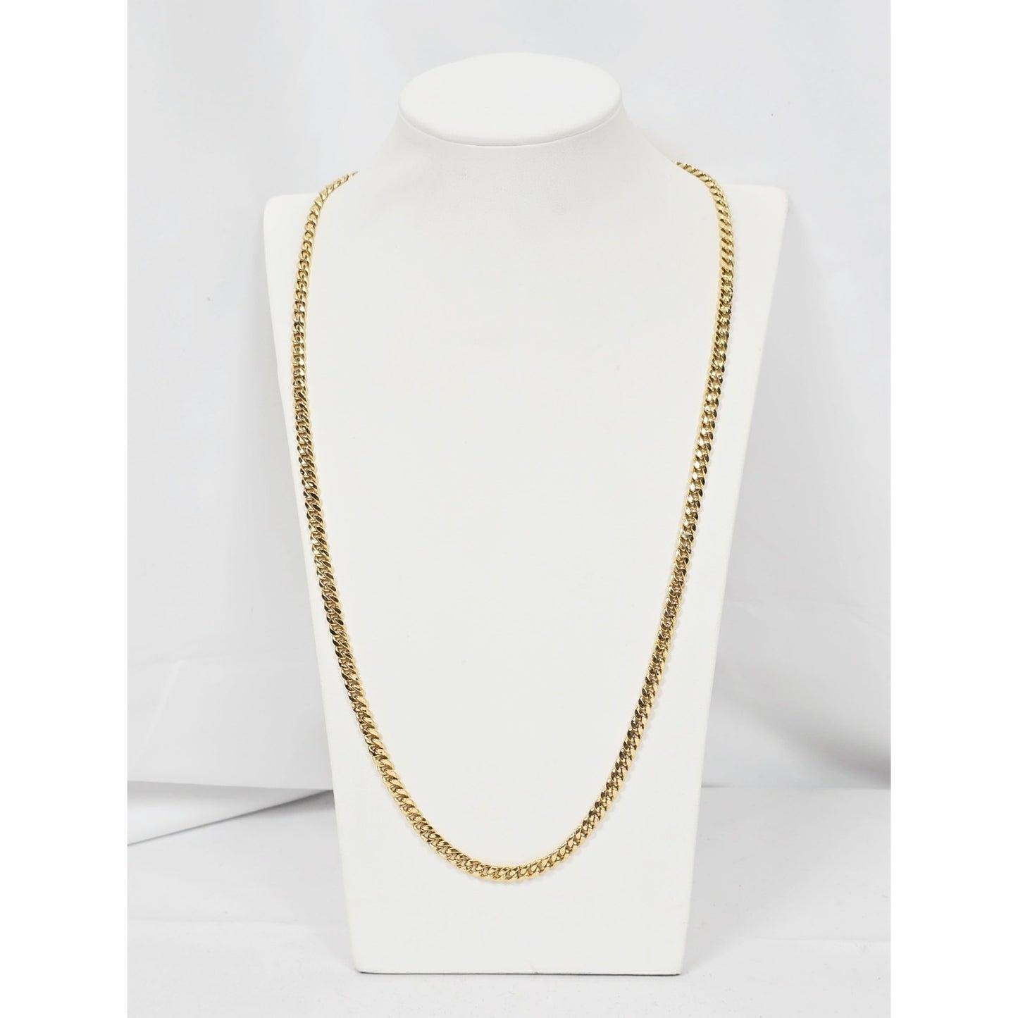 14K Yellow Gold Cuban Link Chain Necklace
