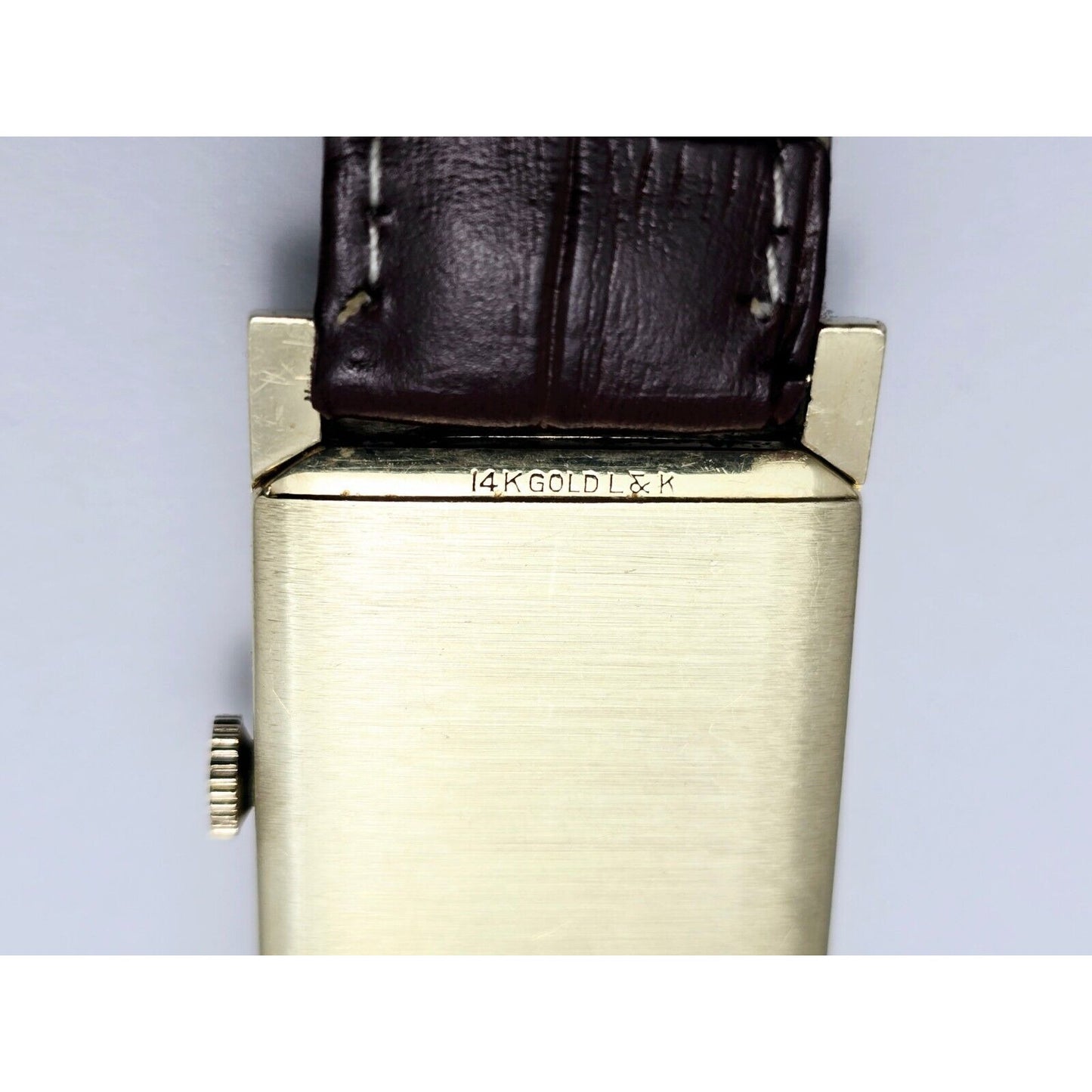 Vintage Longines 9LT 17J Jewels 14K Yellow Gold Manual Wind Brown Leather Watch