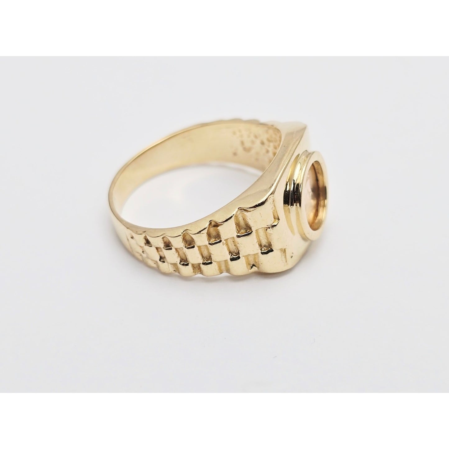 14K Yellow Gold Zodiac Horoscope Taurus Rolex Ring