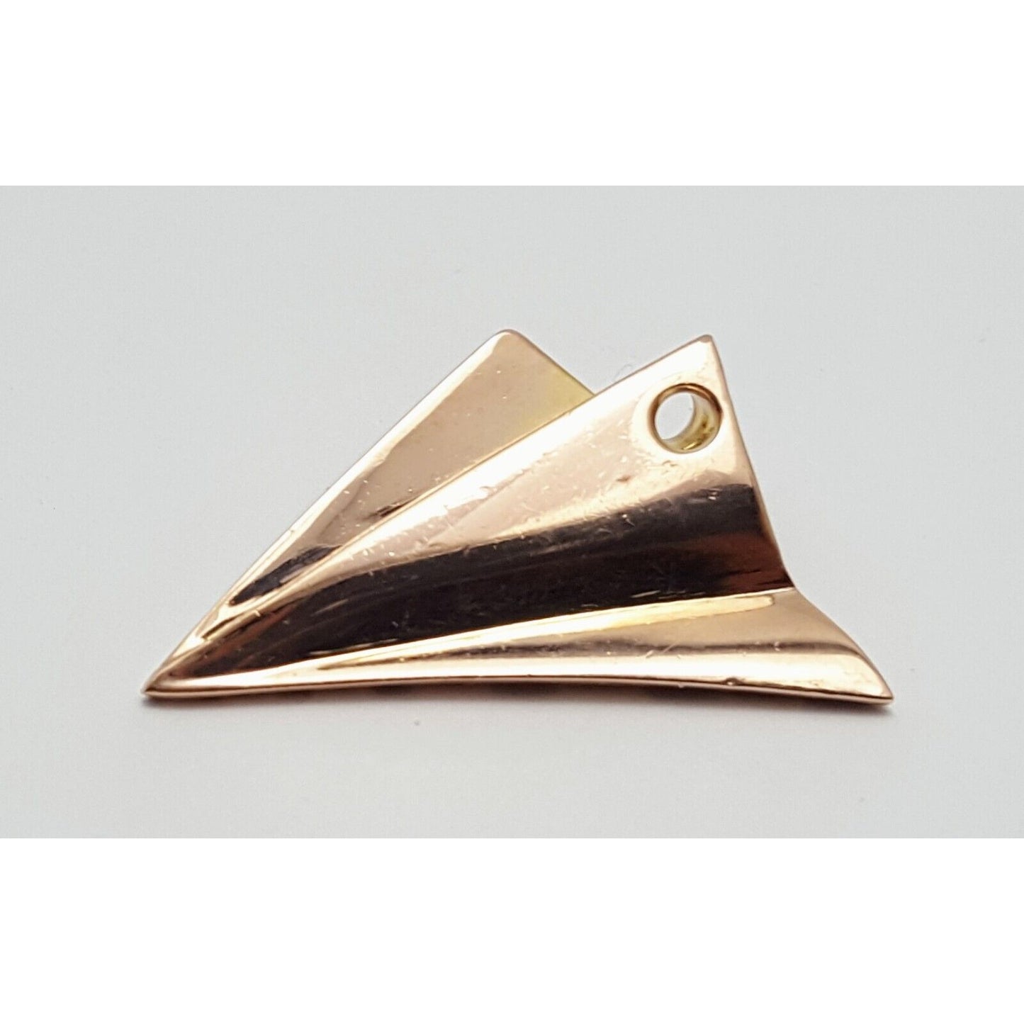 10K Rose Gold USA Flag Enamel Paper Airplane Diamond Charm Pendant