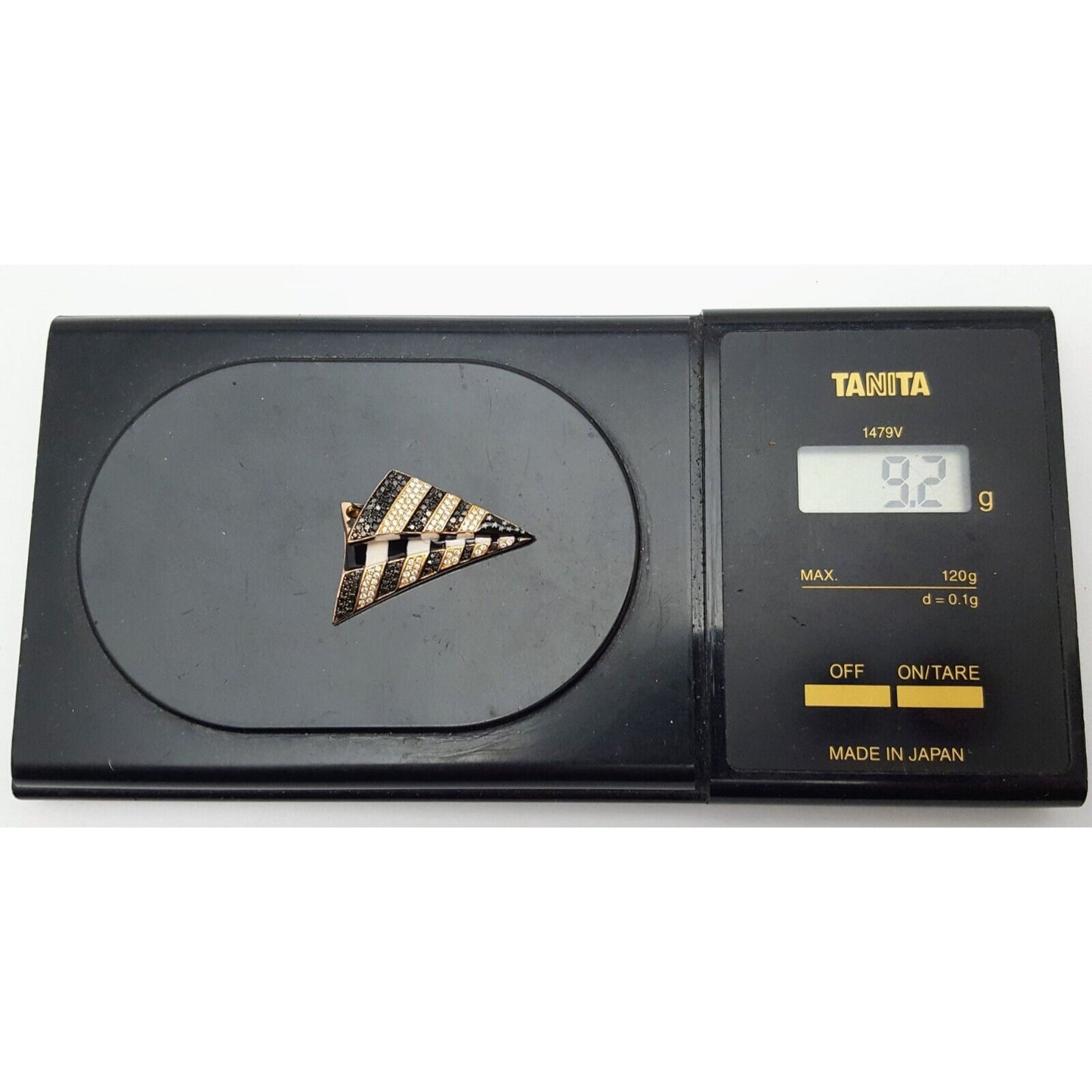 10K Rose Gold USA Flag Enamel Paper Airplane Diamond Charm Pendant