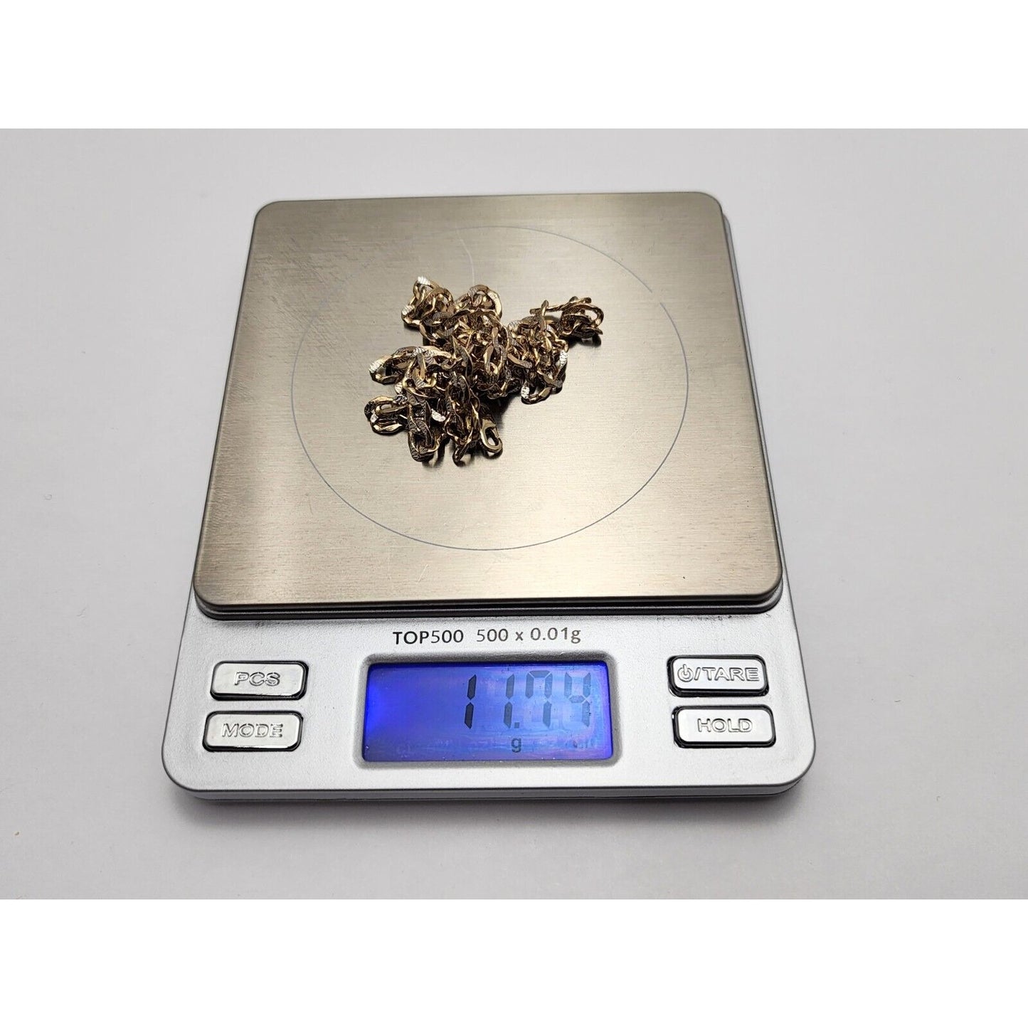 14K Two Tone Gold Diamond Cut Curb Link Chain Necklace