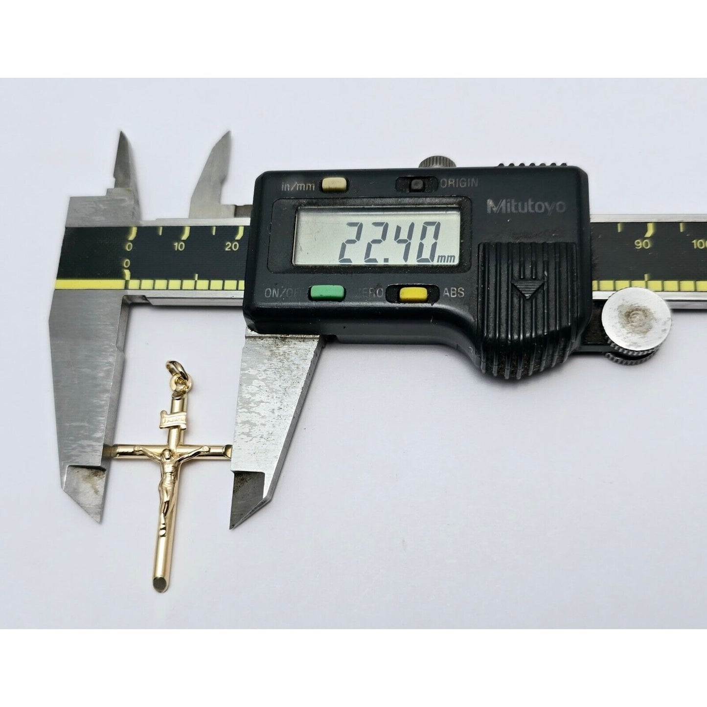 14K Yellow Gold Religious Jesus on Cross Charm Pendant