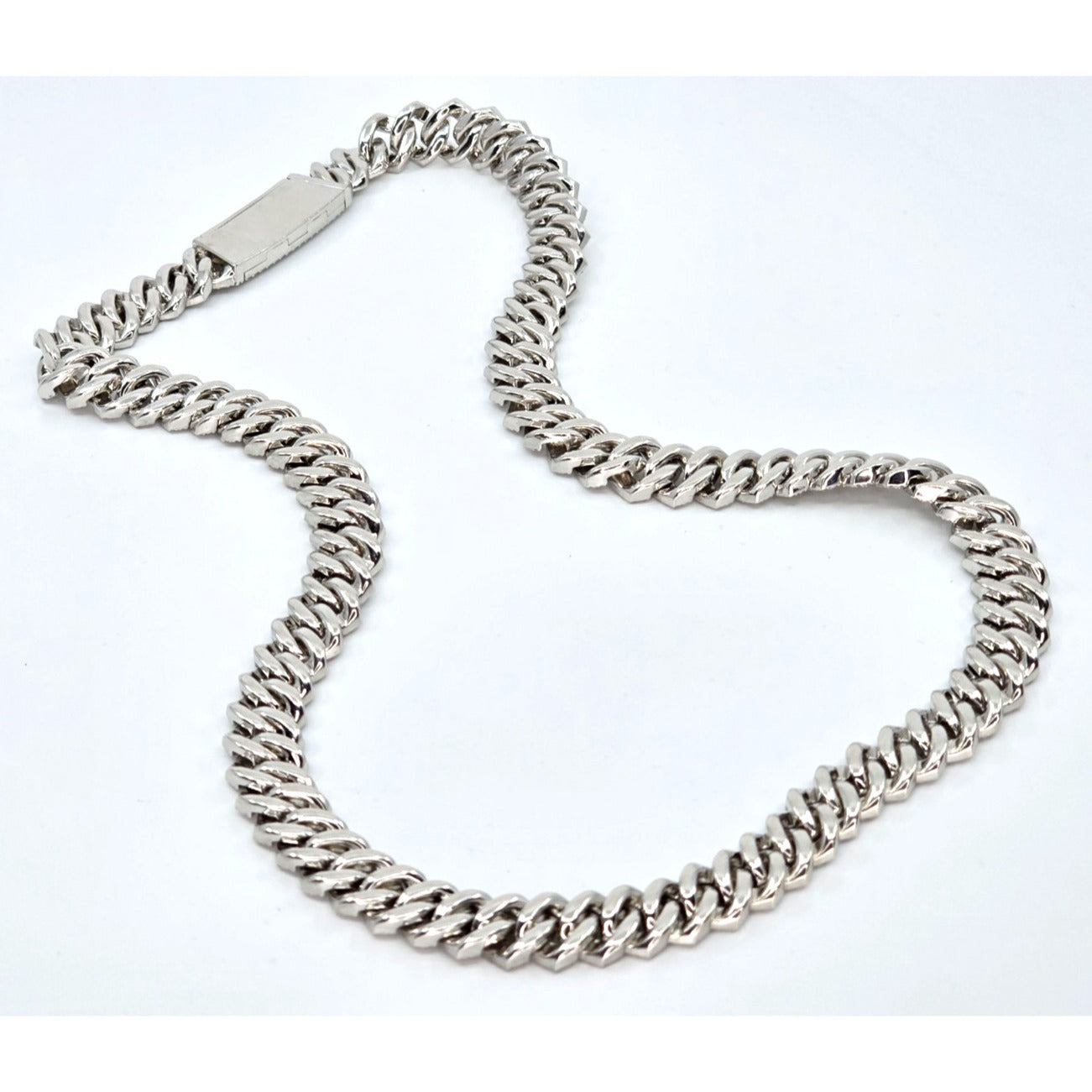 925 Sterling Silver Iced Out Moissanite 2 Row Cuban Link Chain Necklace