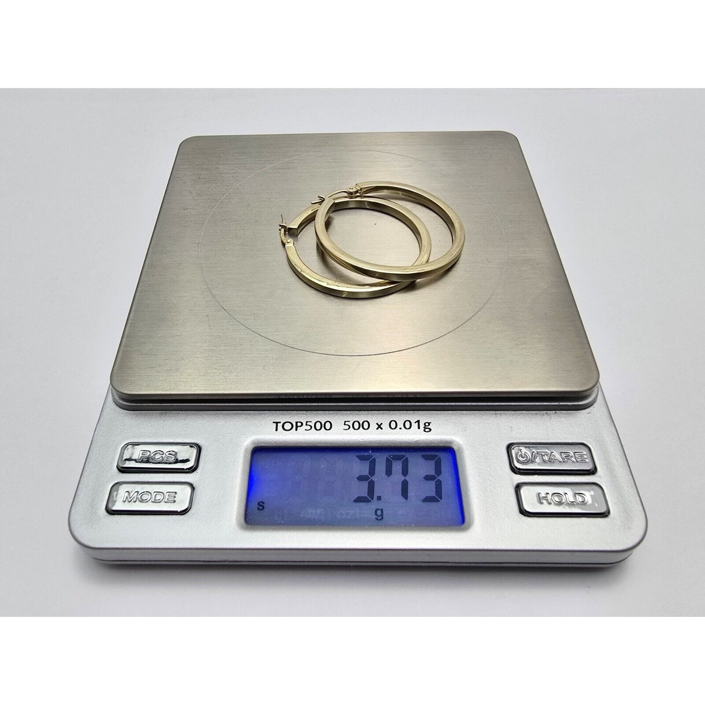 Medium 14K Yellow Gold Boxed Tube Hoop Earrings