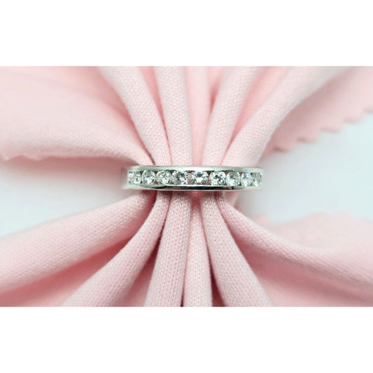 Solid Platinum 950 Round Diamond Engagement Wedding Ring Band