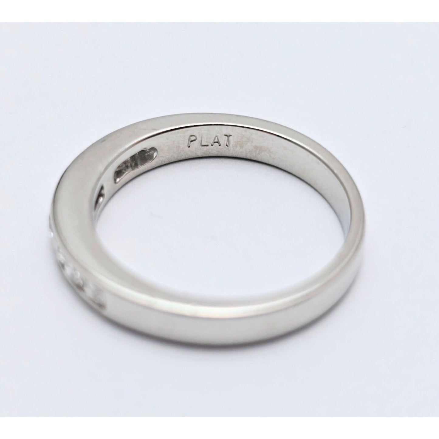 Solid Platinum 950 Round Diamond Engagement Wedding Ring Band