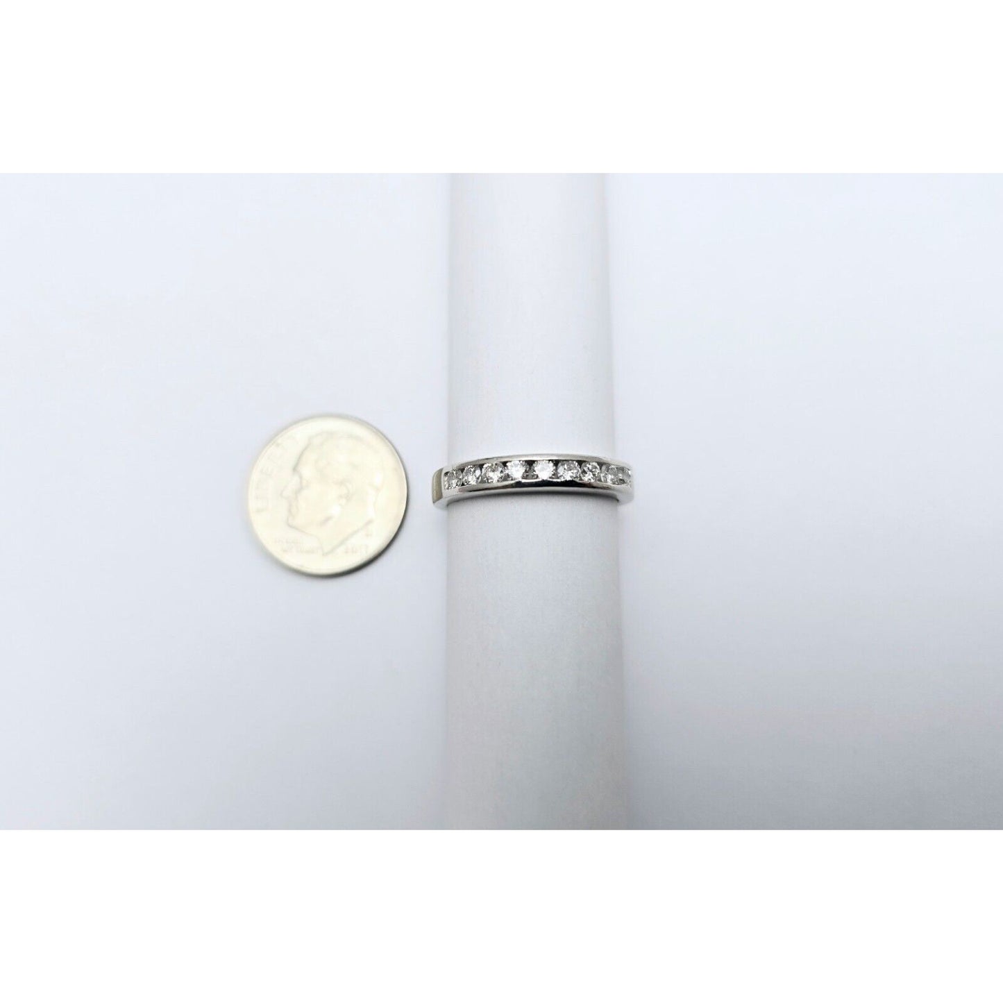 Solid Platinum 950 Round Diamond Engagement Wedding Ring Band