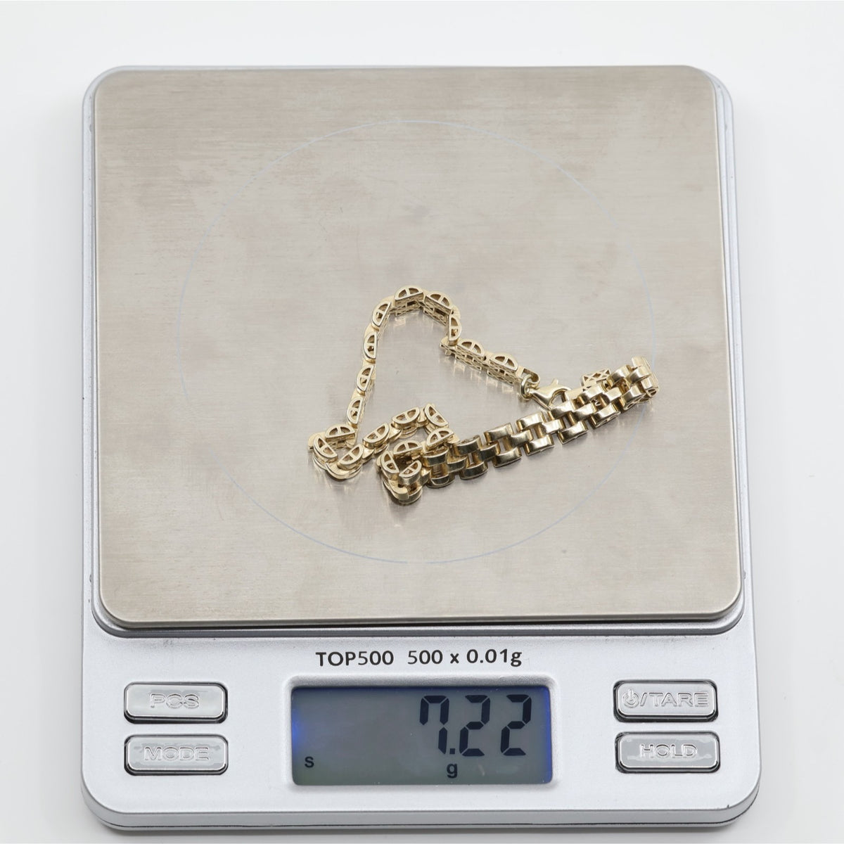 14K Yellow Gold Rolex Link Chain Bracelet