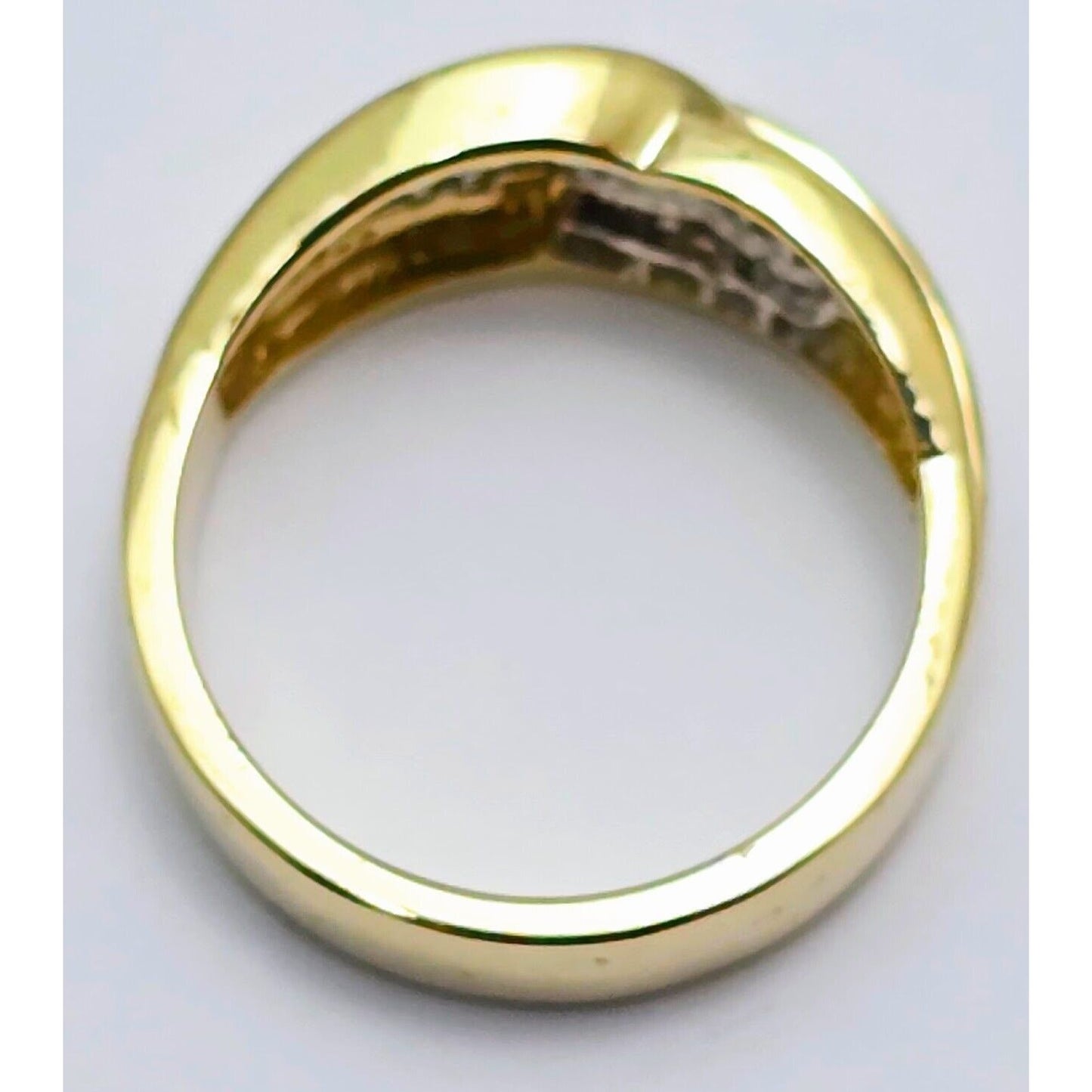 14K Yellow Gold Baguette Diamond Swirl Ring