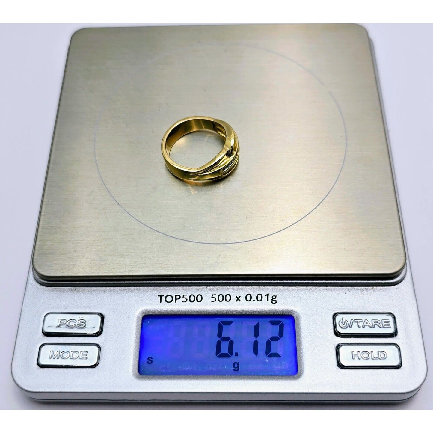 14K Yellow Gold Baguette Diamond Swirl Ring