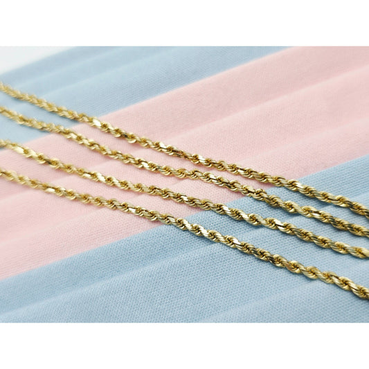 14K Yellow Gold Rope Chain Necklace