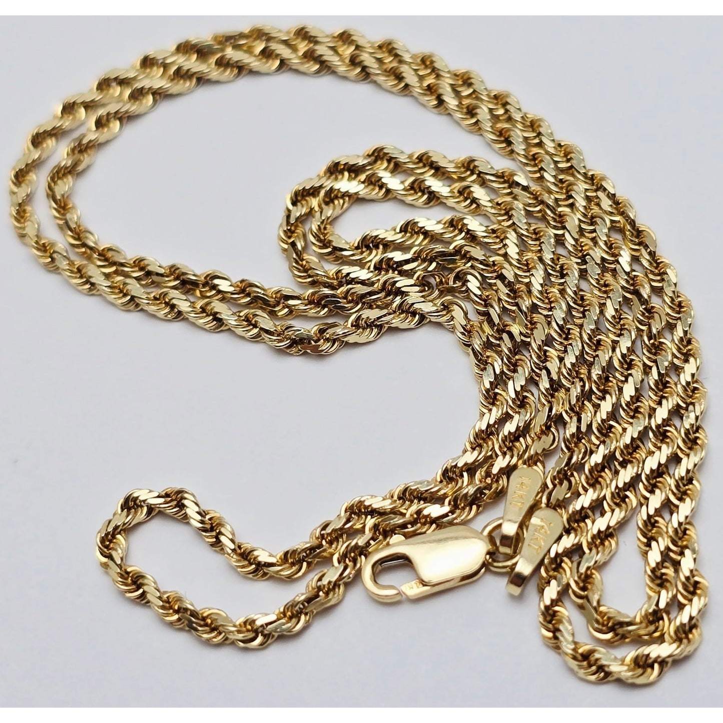 14K Yellow Gold Rope Chain Necklace
