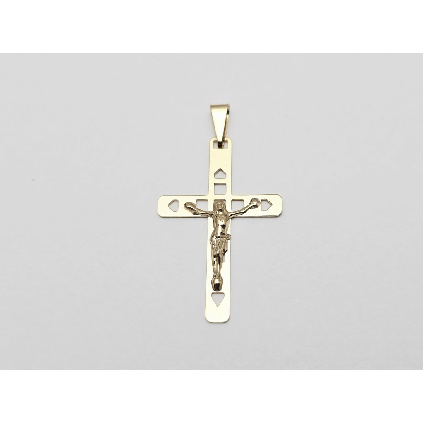 10K Yellow Gold Religious Jesus on Cross Charm Pendant