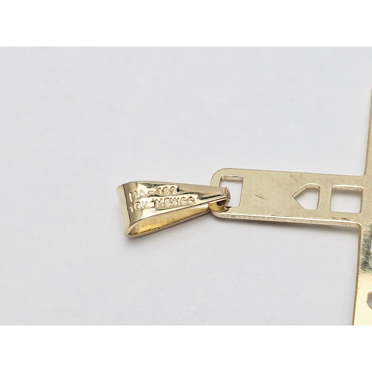 10K Yellow Gold Religious Jesus on Cross Charm Pendant