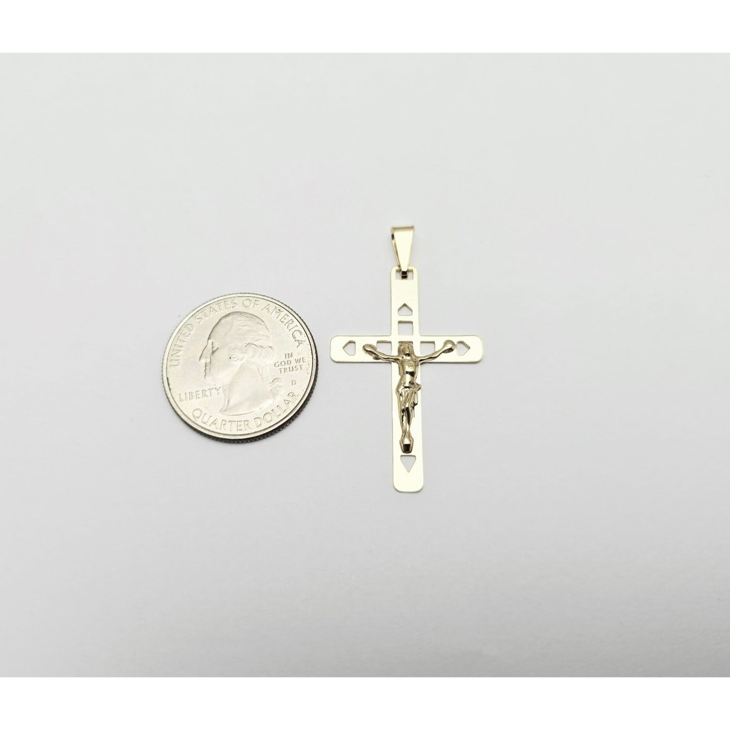 10K Yellow Gold Religious Jesus on Cross Charm Pendant