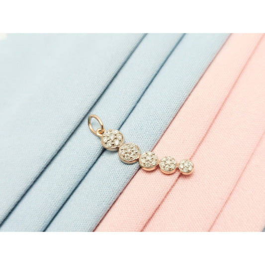 14K Rose Gold Round Cut Diamond Drop Dangle Charm Pendant