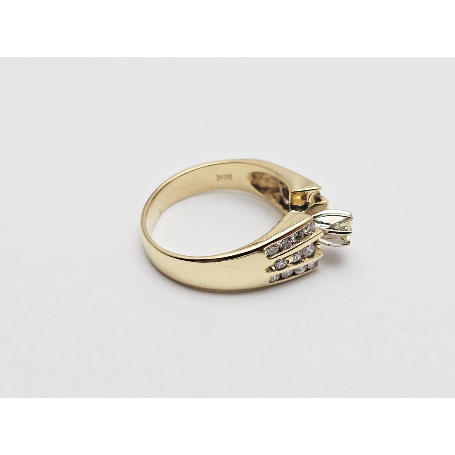 14K Yellow Gold Diamond Engagement Ring