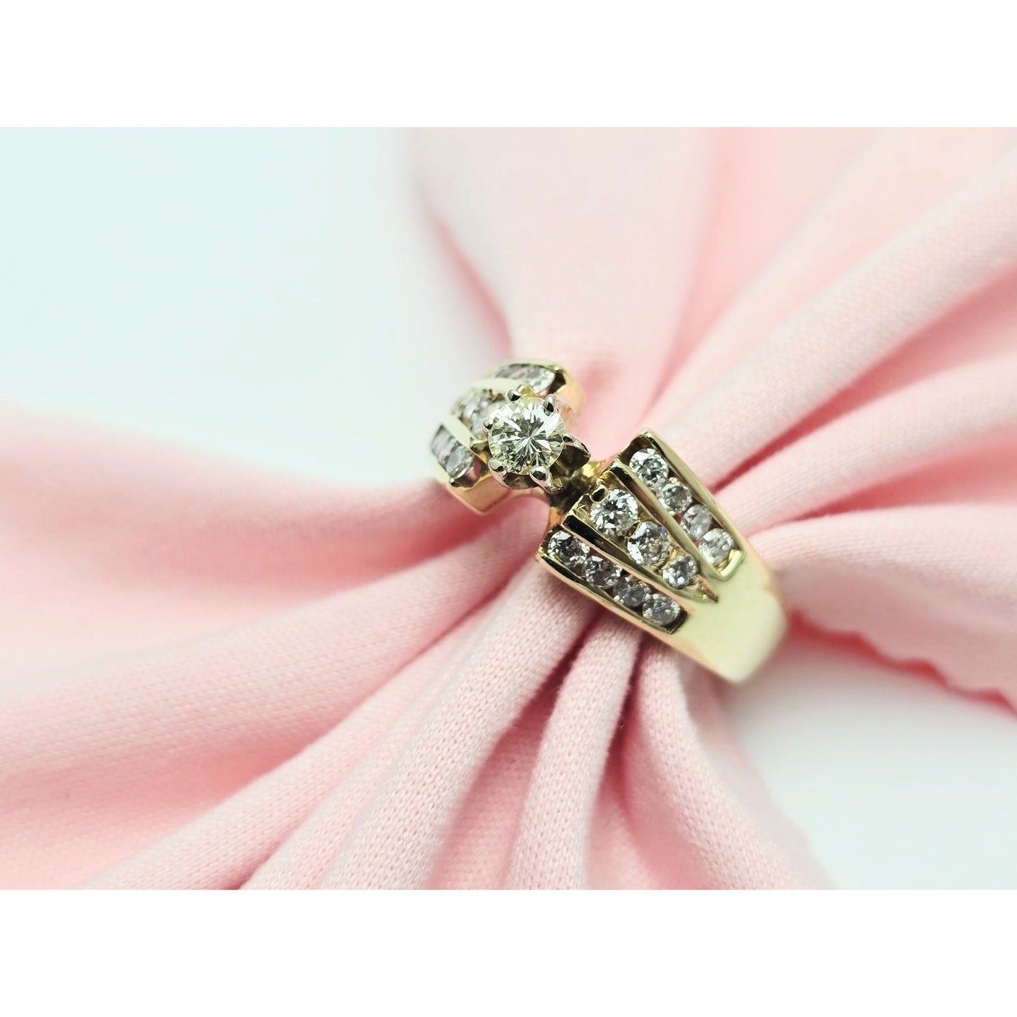 14K Yellow Gold Diamond Engagement Ring