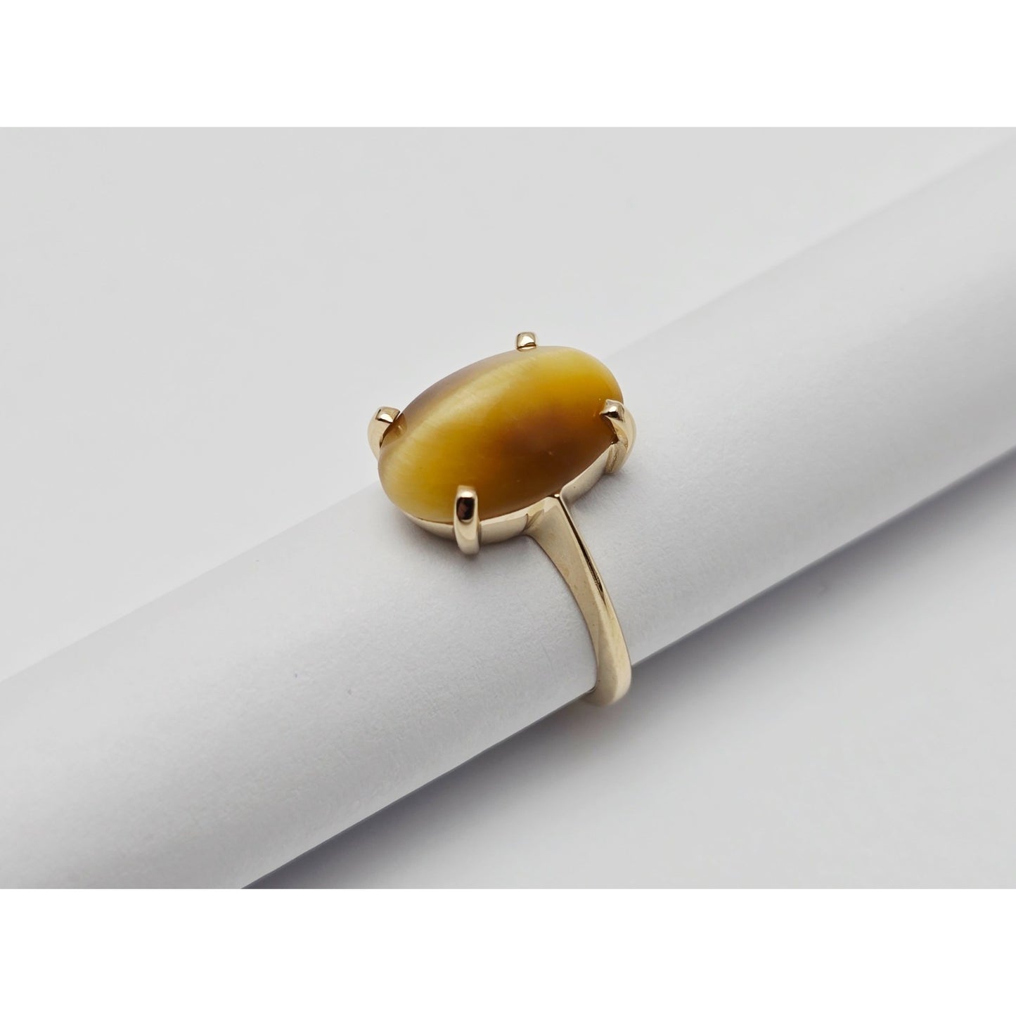 14K Yellow Gold Cabochon Chrysoberyl Ring
