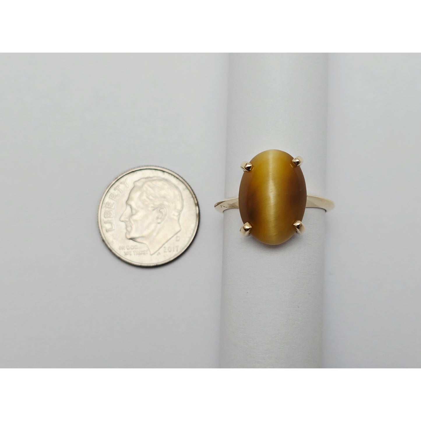 14K Yellow Gold Cabochon Chrysoberyl Ring