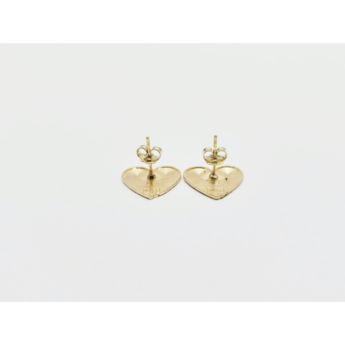 10K Yellow Gold Heart Shaped Nugget Stud Earrings