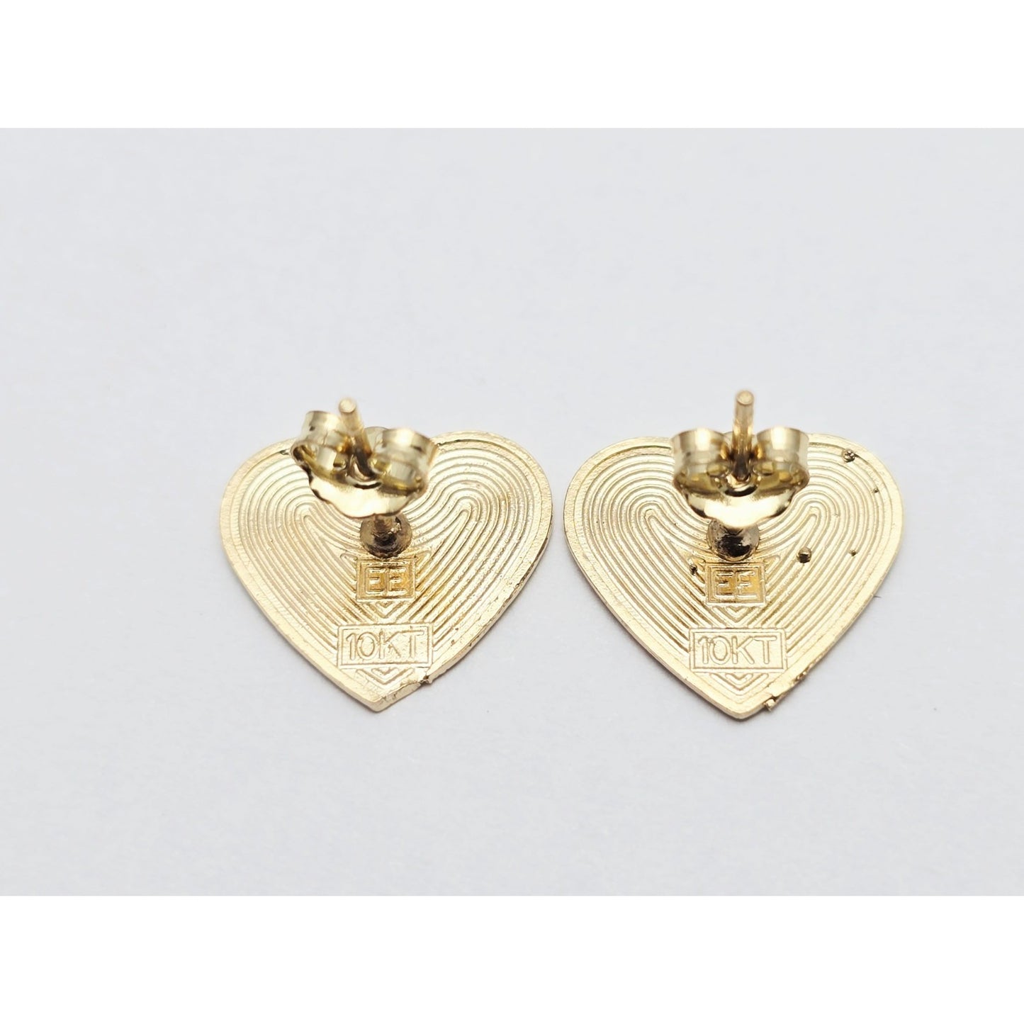 10K Yellow Gold Heart Shaped Nugget Stud Earrings