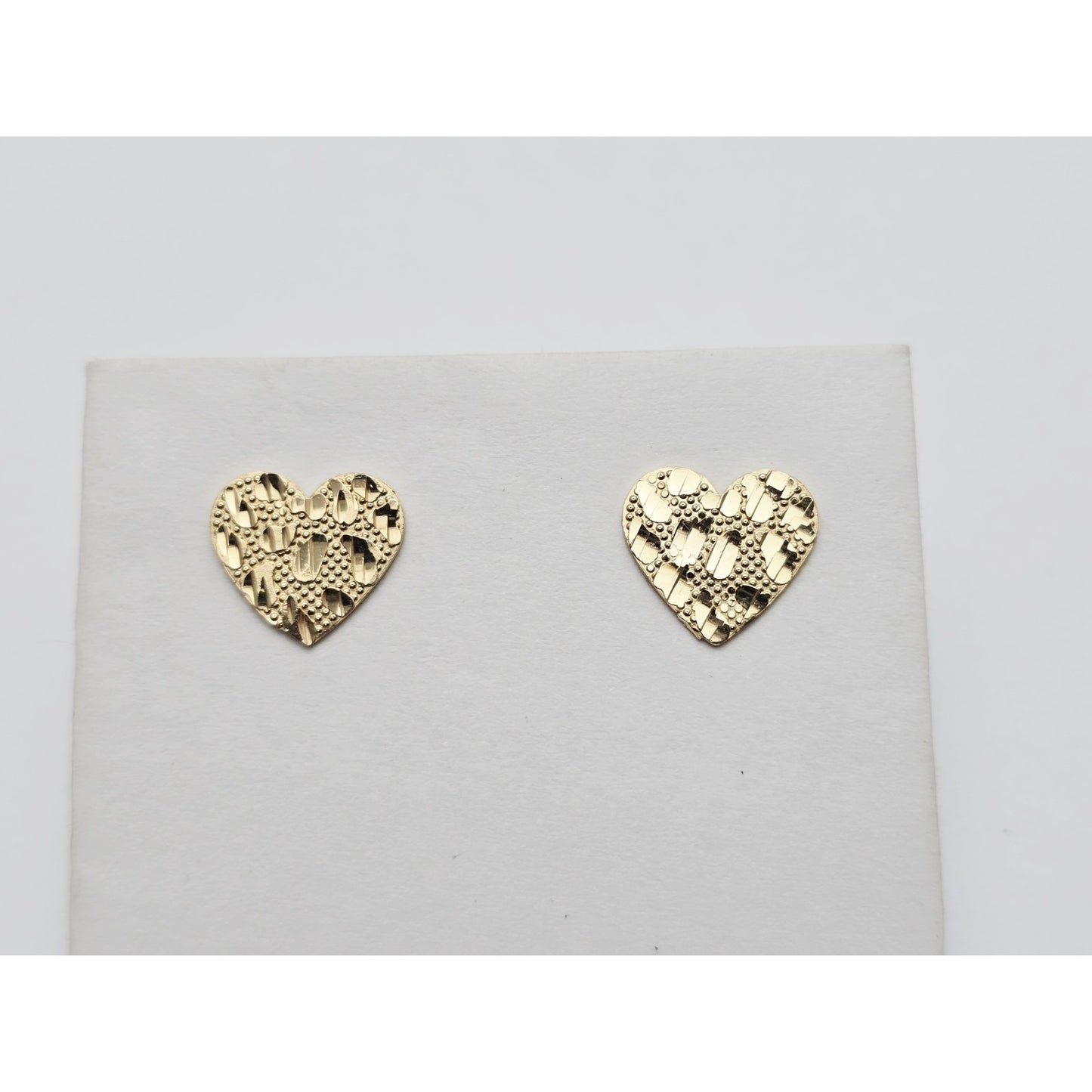10K Yellow Gold Heart Shaped Nugget Stud Earrings
