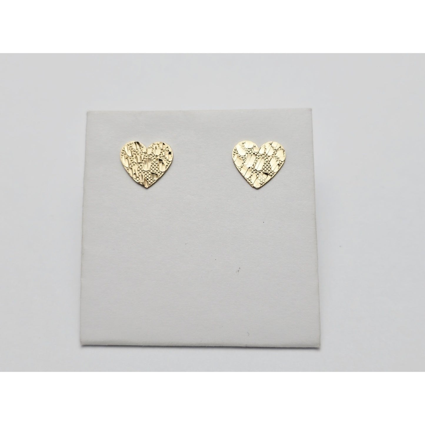 10K Yellow Gold Heart Shaped Nugget Stud Earrings