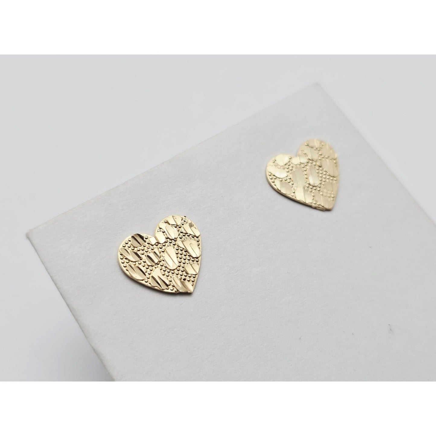10K Yellow Gold Heart Shaped Nugget Stud Earrings