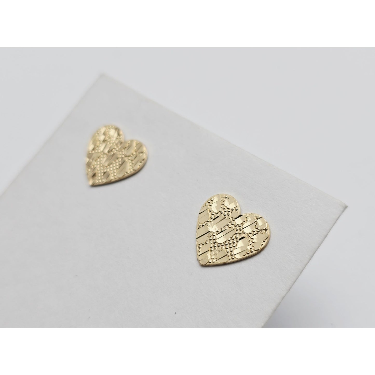 10K Yellow Gold Heart Shaped Nugget Stud Earrings