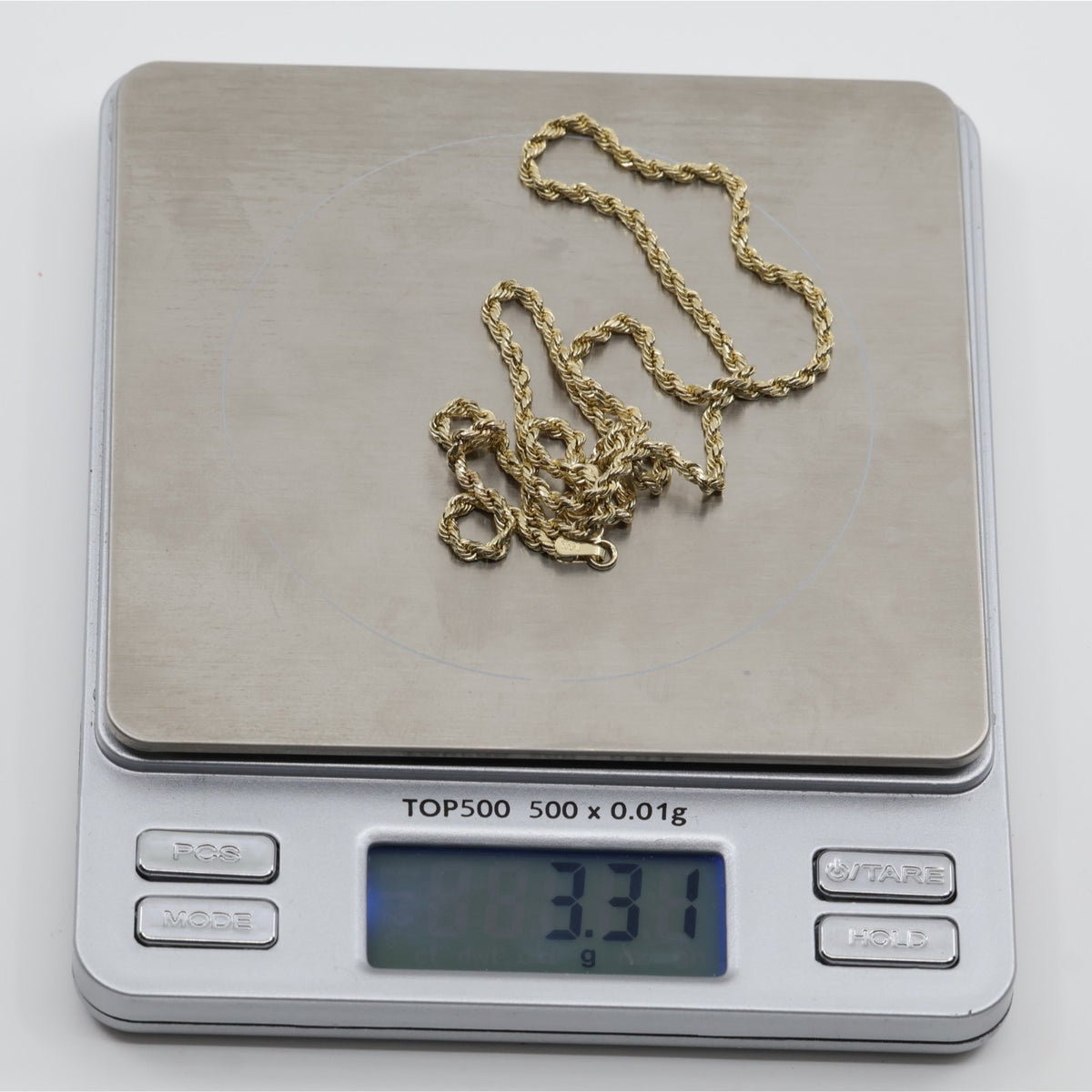 14K Yellow Gold Rope Chain Necklace