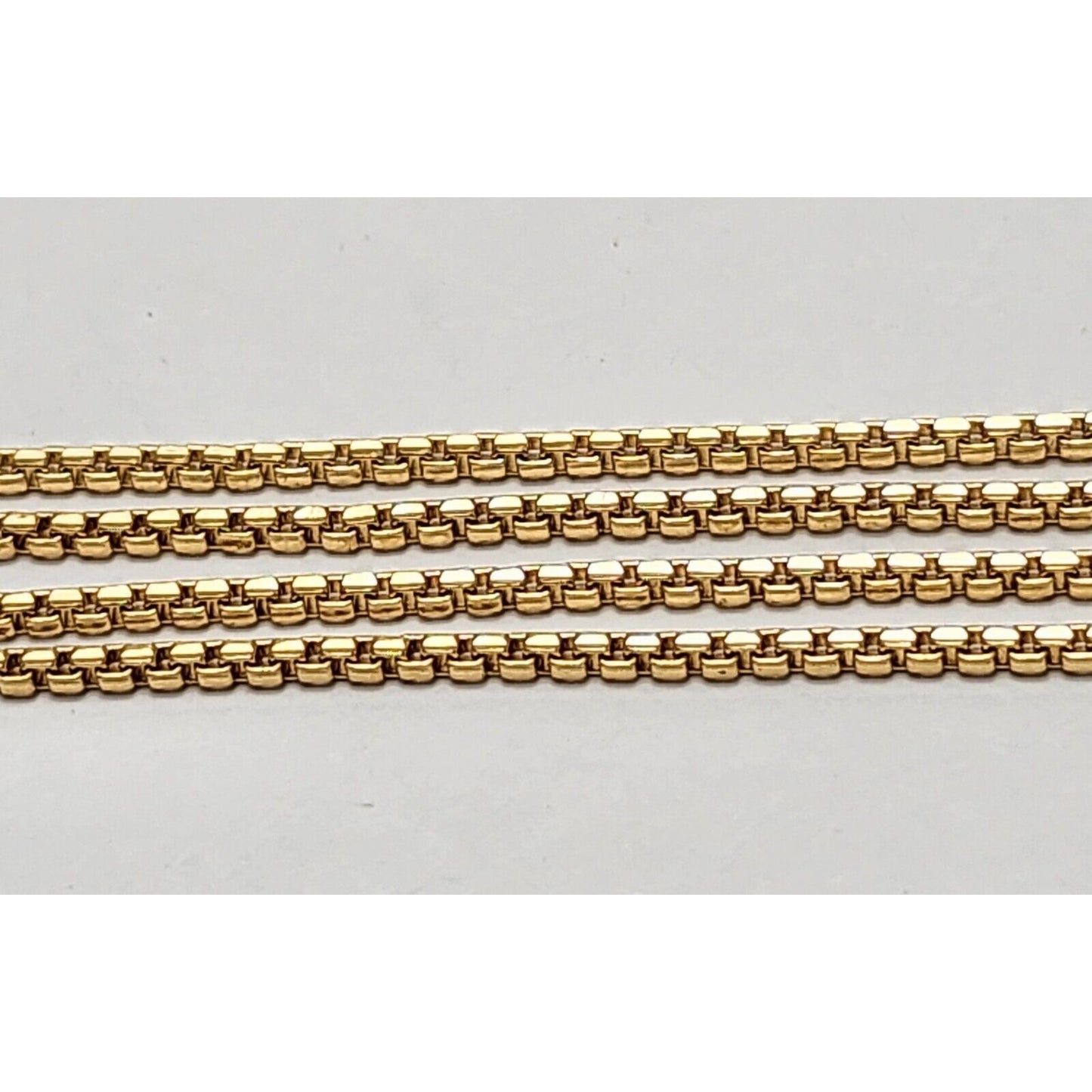 18K Yellow Gold Diamond Cut Box Link Chain Necklace