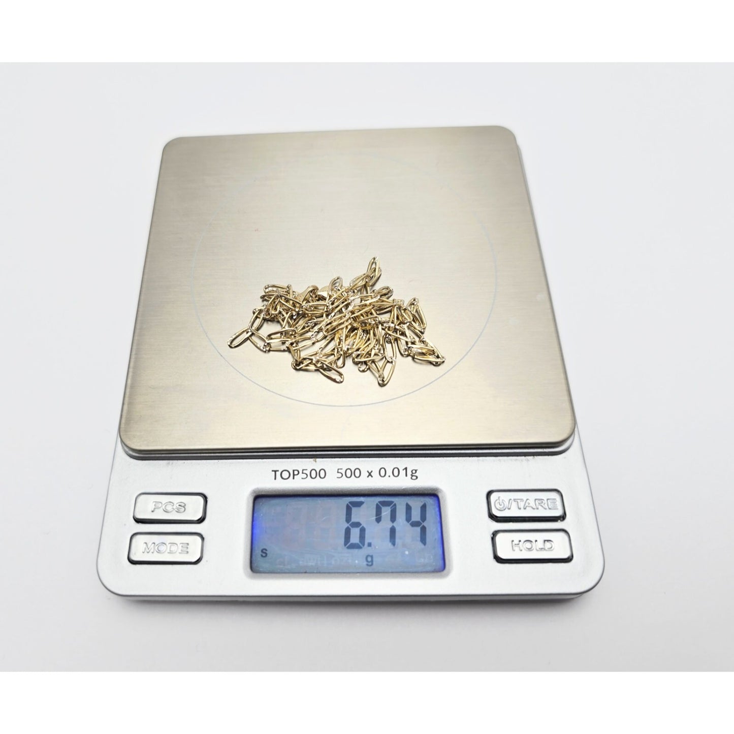 14K Two Tone Gold Diamond Cut Link Chain Necklace