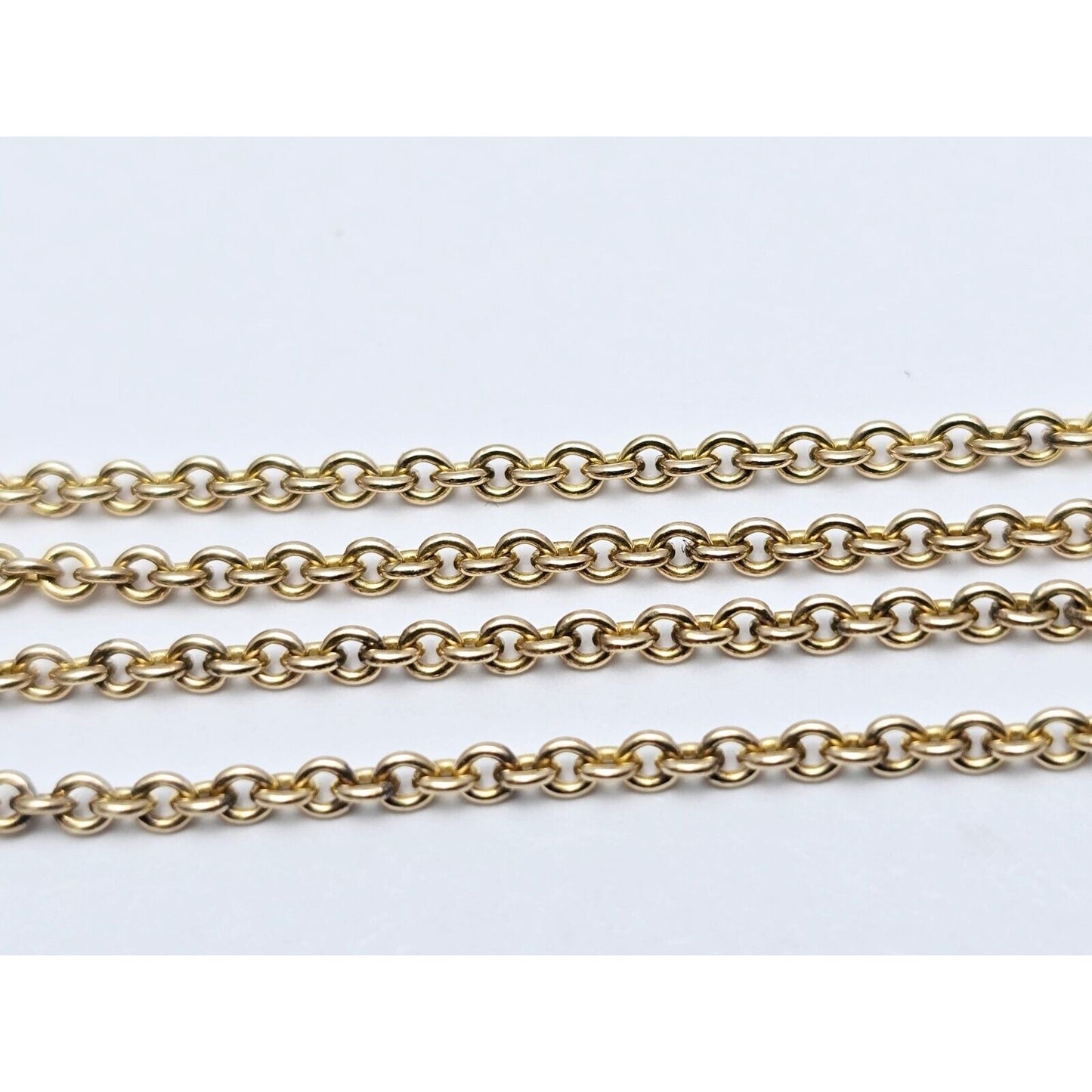 Vintage 9K Two Tone Gold Peridot & Pearl Round Charm Pendant Cable Link Necklace