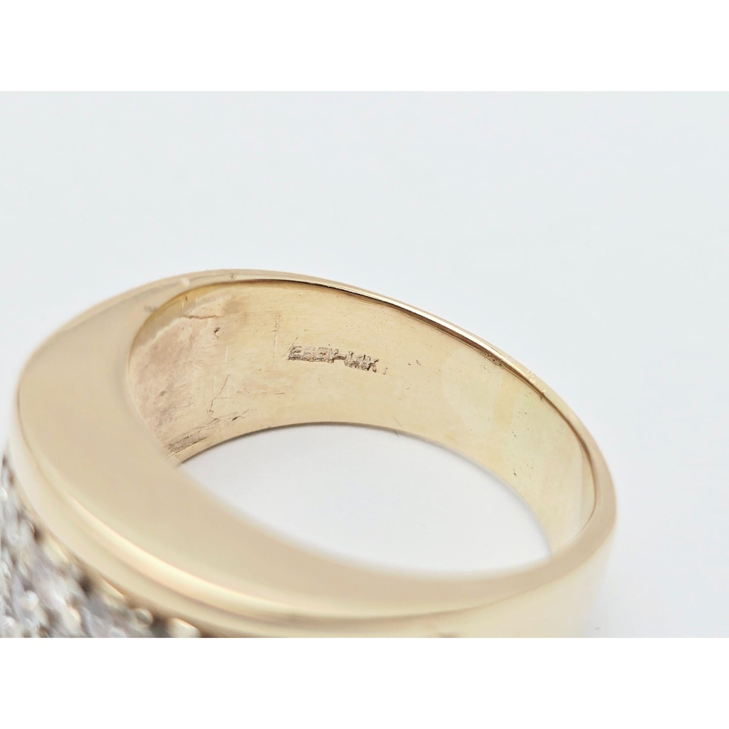 14K Yellow Gold Round Diamond Cluster Ring