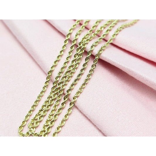 14K Yellow Gold Rope Chain Necklace