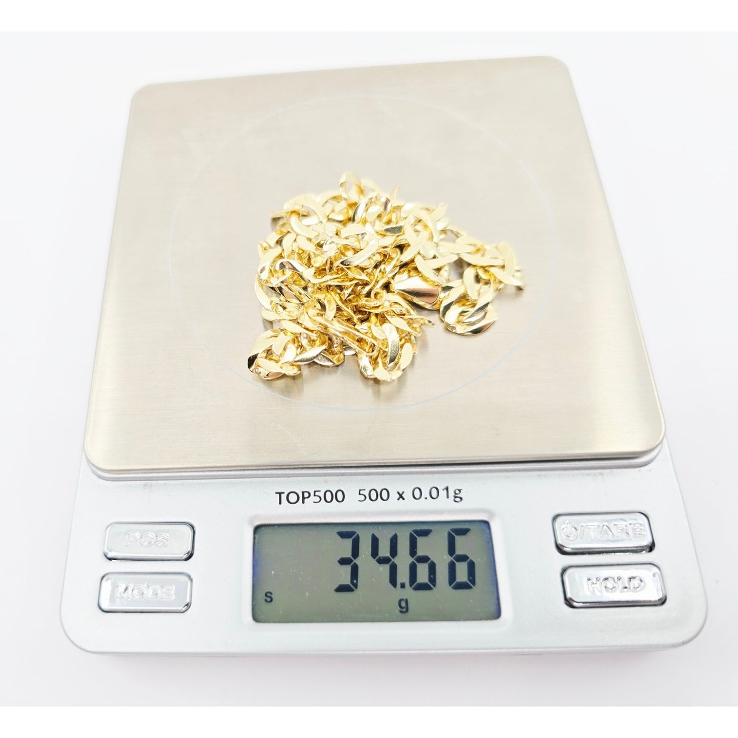 Fancy 14K Yellow Gold Cuban Link Chain Necklace