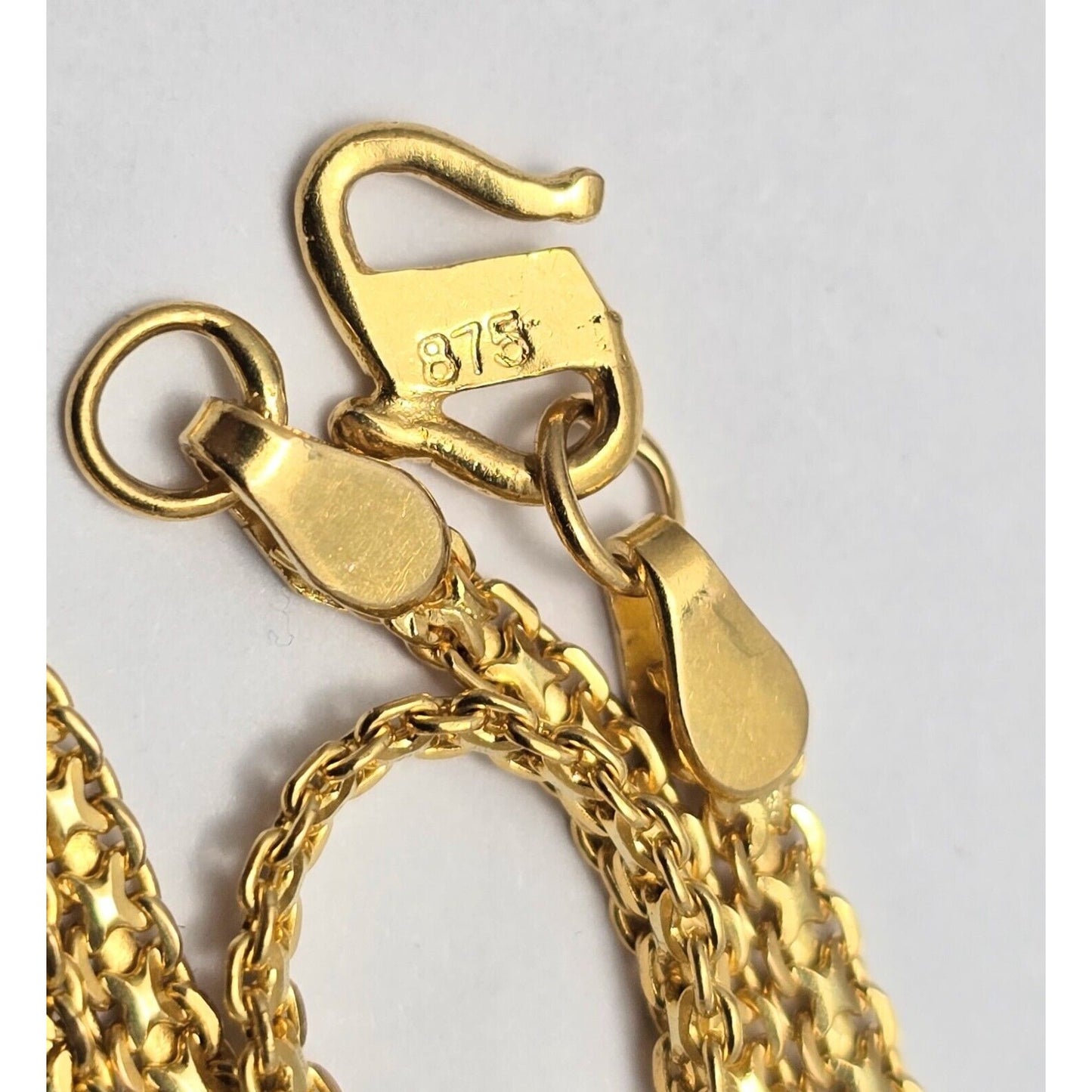 21K Yellow Gold Mesh Cable Link Chain Necklace