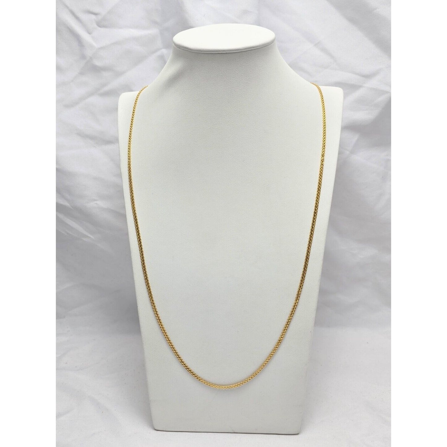 21K Yellow Gold Mesh Cable Link Chain Necklace