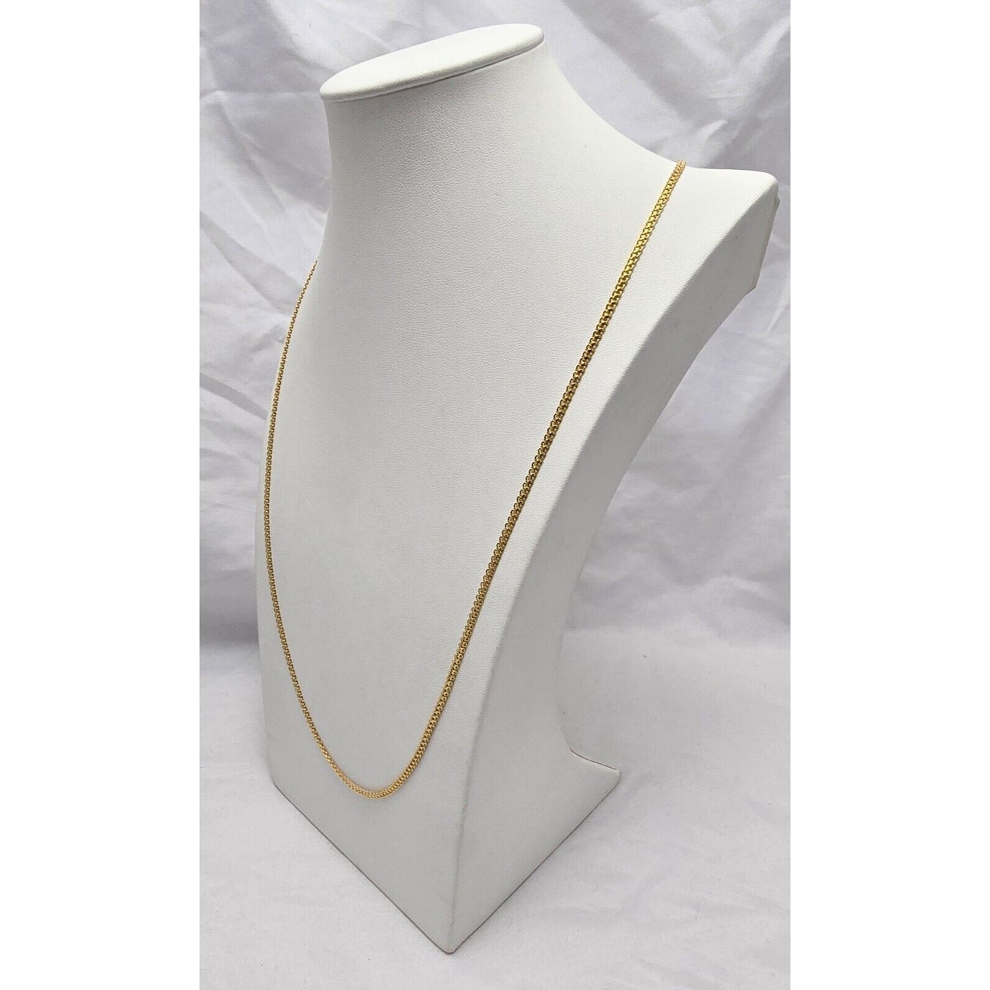 21K Yellow Gold Mesh Cable Link Chain Necklace