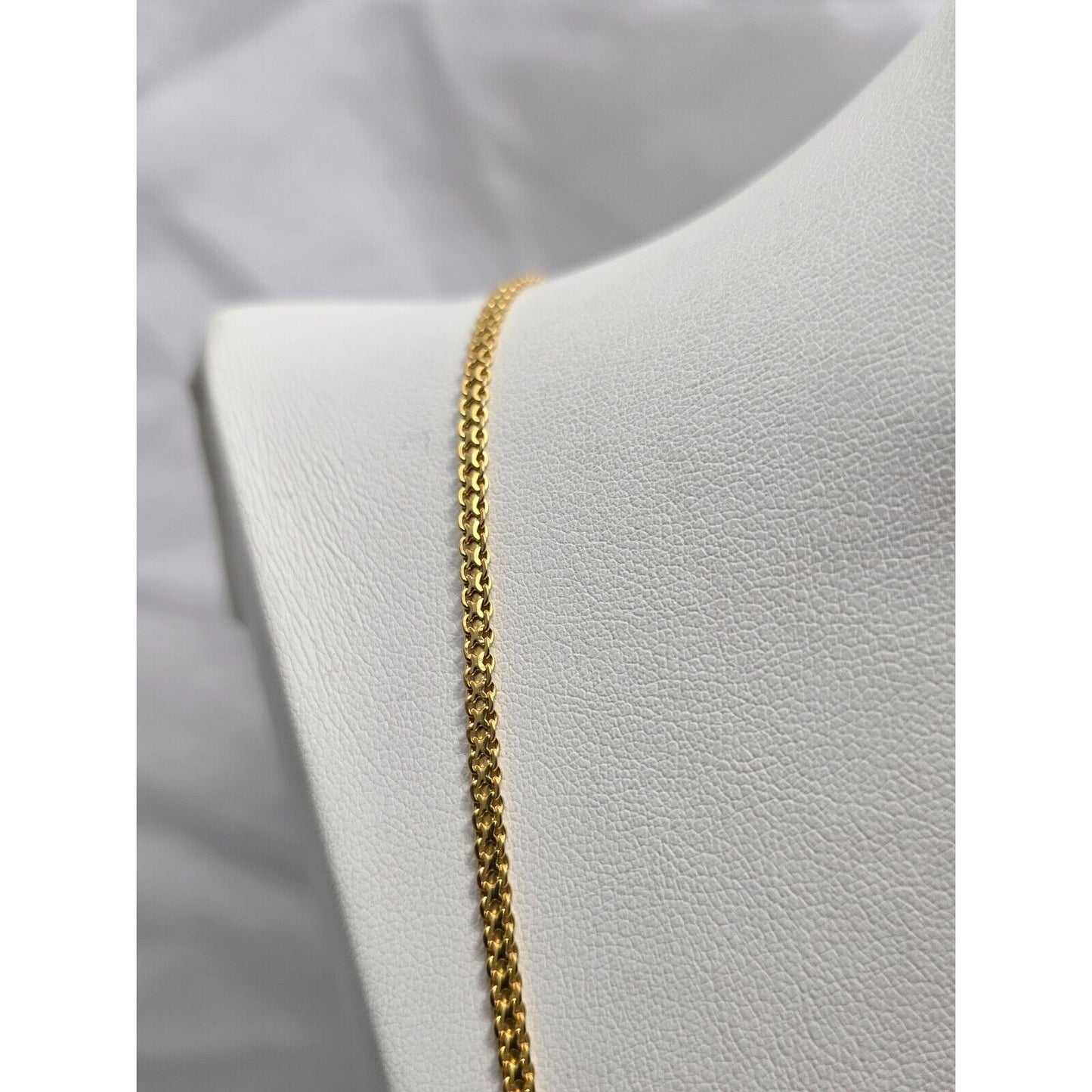 21K Yellow Gold Mesh Cable Link Chain Necklace