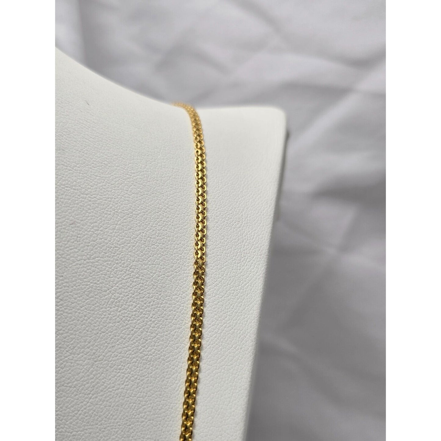 21K Yellow Gold Mesh Cable Link Chain Necklace