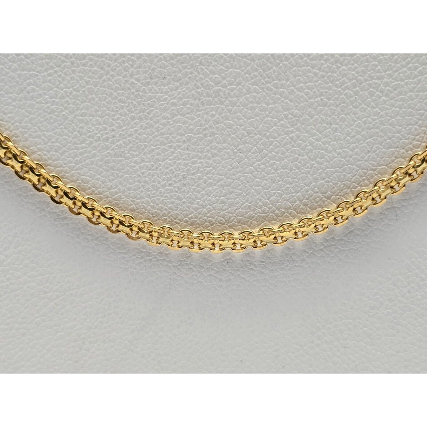 21K Yellow Gold Mesh Cable Link Chain Necklace