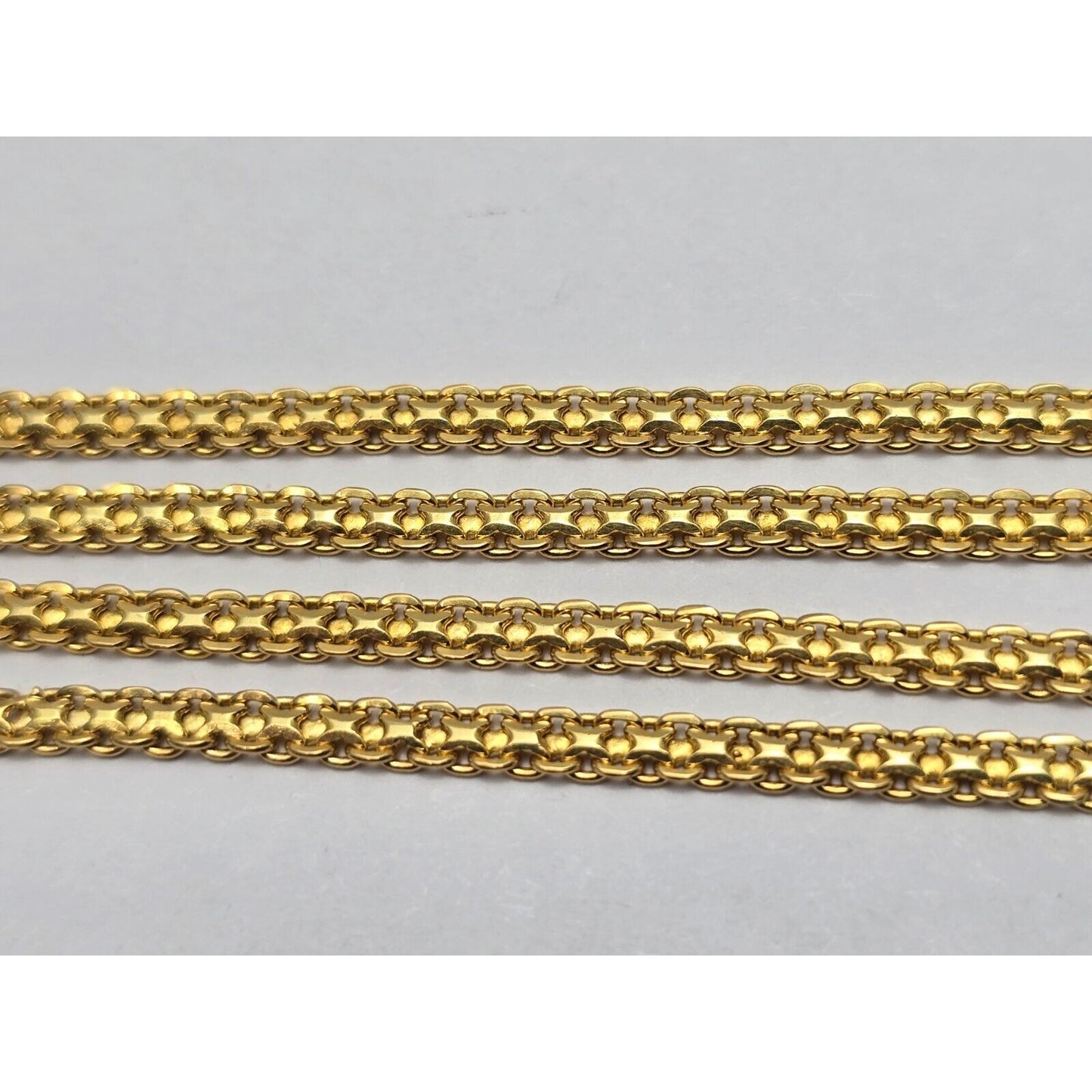 21K Yellow Gold Mesh Cable Link Chain Necklace