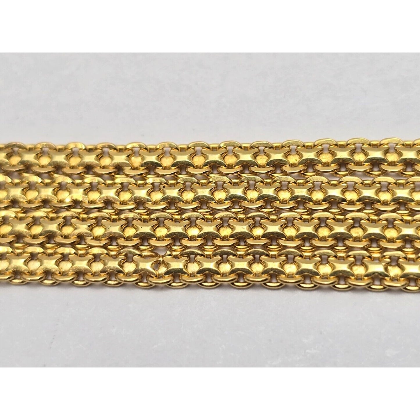 21K Yellow Gold Mesh Cable Link Chain Necklace