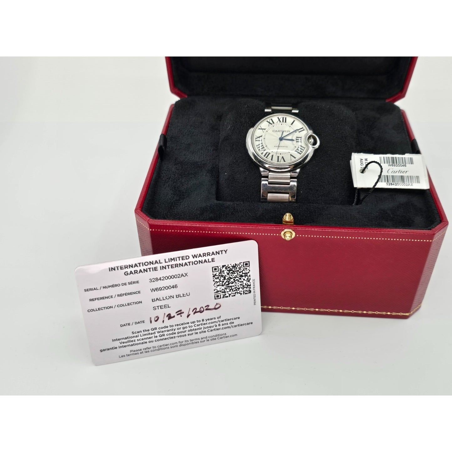 Cartier Ballon Bleu W6920046 3284 36mm Stainless Steel with Box & Papers 2020